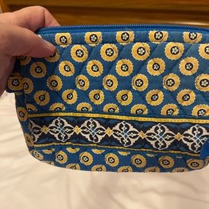 Retired yellow/blue riviera make up bag 6x5x2